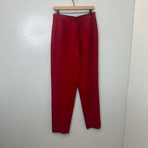 NWOT Jones New York 100% Pure New Wool Red Trouser Straight leg Pants size 12